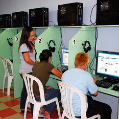 Internet Cafe Using Palau Telecoms Internet Services